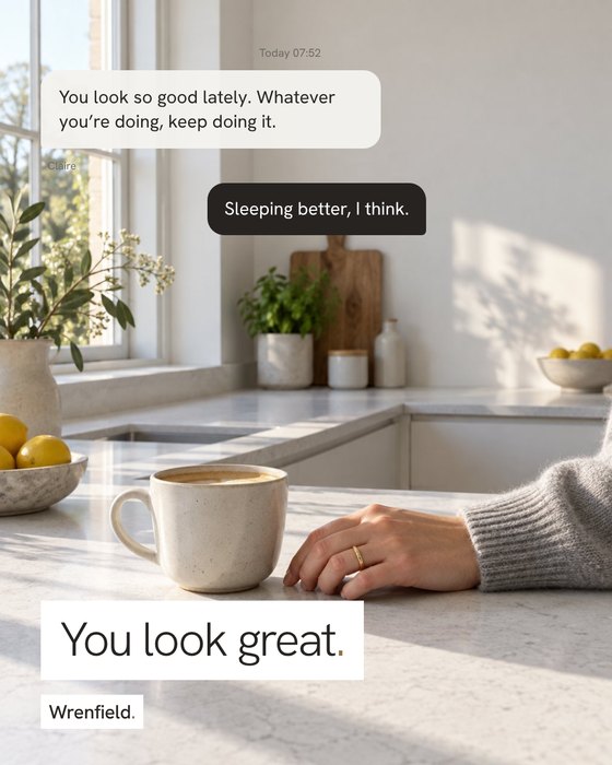 A friend’s text: You look great.
