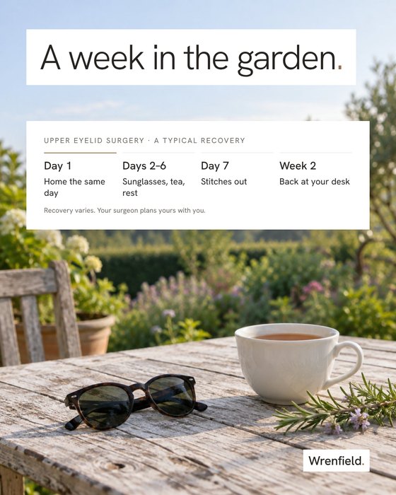 Eyelid surgery recovery: A week in the garden.